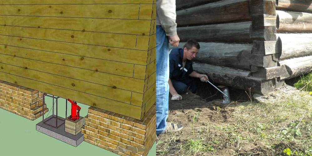 Установка деревянного дома на новый фундамент