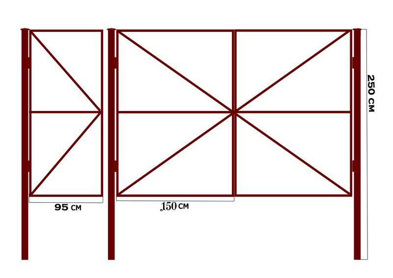 Калитка из профильной трубы чертеж
