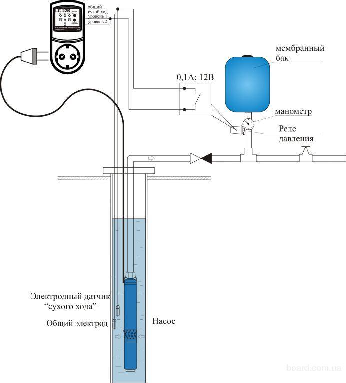 Схема подключения реле давления воды для насоса без гидроаккумулятора