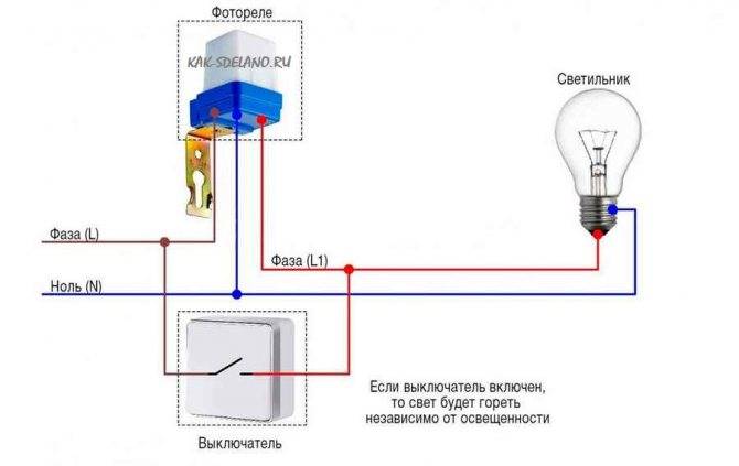 Схема подключения датчика движения с выключателем к лампочке: варианты установки