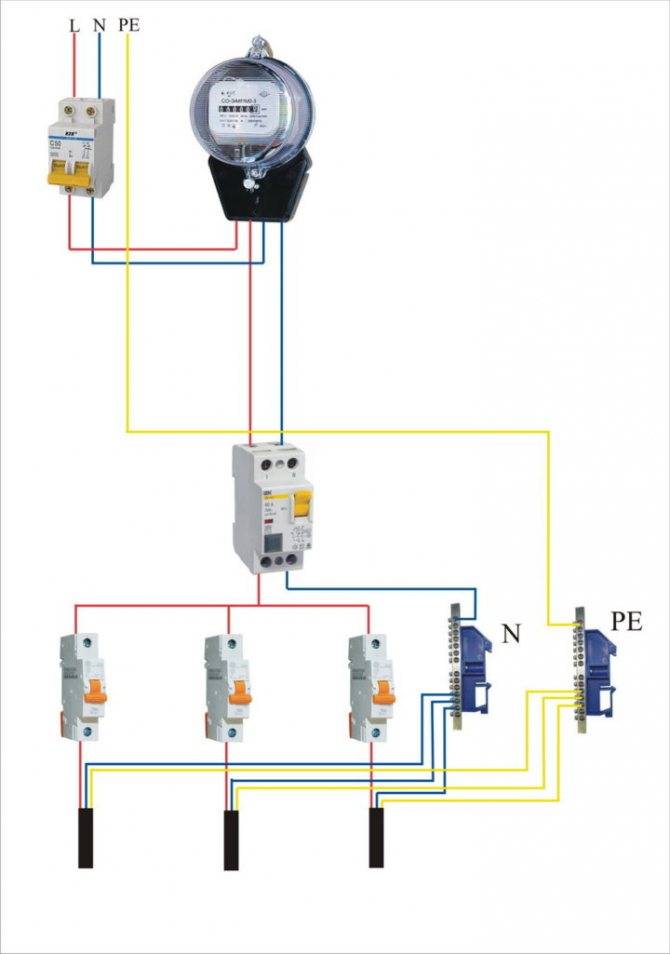 Как подключить автомат в щитке своими руками на 220в схема