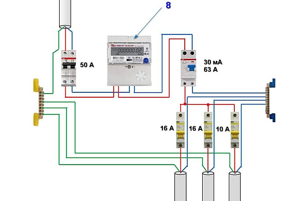 Правильное подключение. Схема подключения 4р УЗО. Схема подключения 3 УЗО В однофазной сети с заземлением. УЗО схема подключения без заземления 220в. Схема подключения трехфазного УЗО.