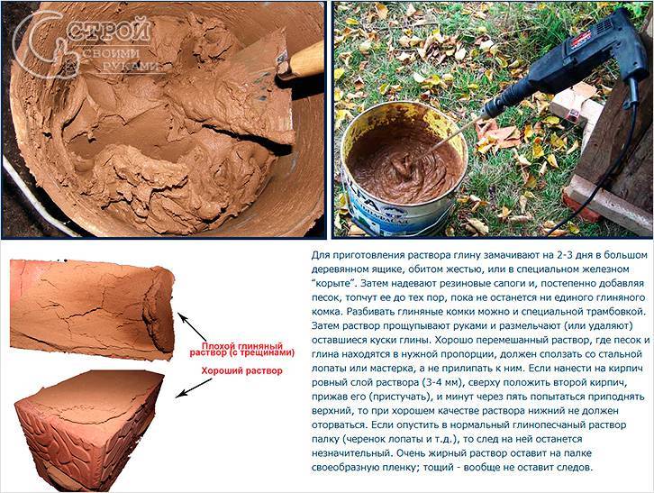 Глиняный раствор для кладки печи: как приготовить, где взять глину, как сделать состав, раствор из глины, как правильно развести