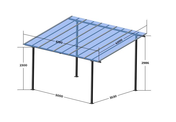 Строительство навеса с односкатной крышей