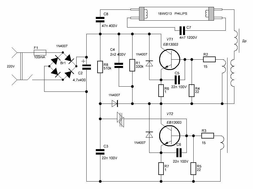 Электронный балласт для люминесцентных ламп: что это такое и схемы подключения