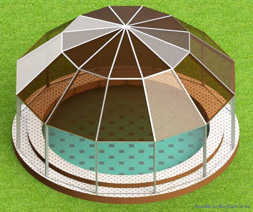 Как сделать складной купол для уличного бассейна