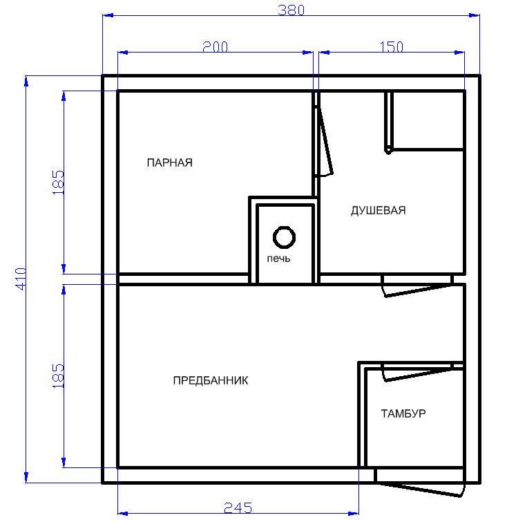 Баня планировка чертеж