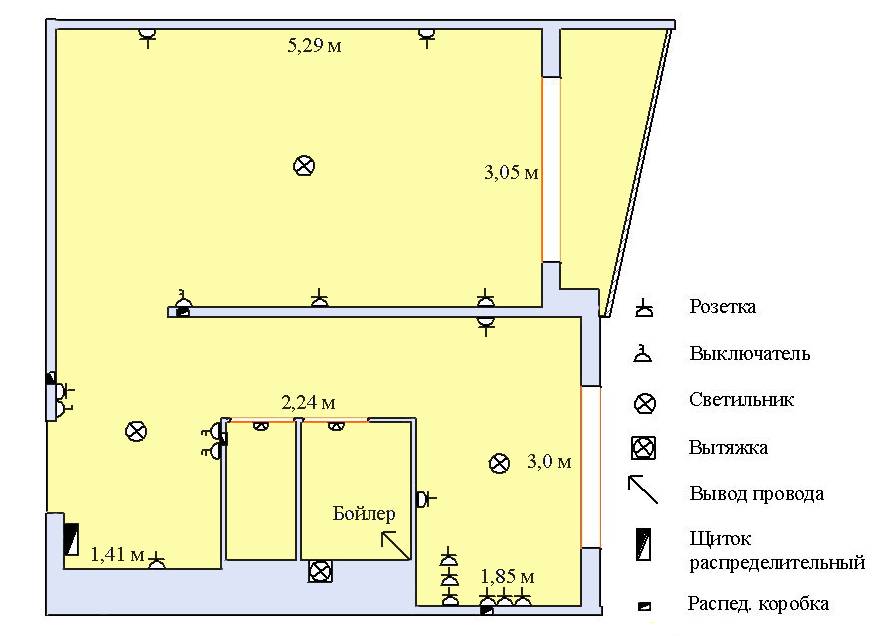 Cхема электропроводки в двухкомнатной хрущевке: порядок замены и заземление