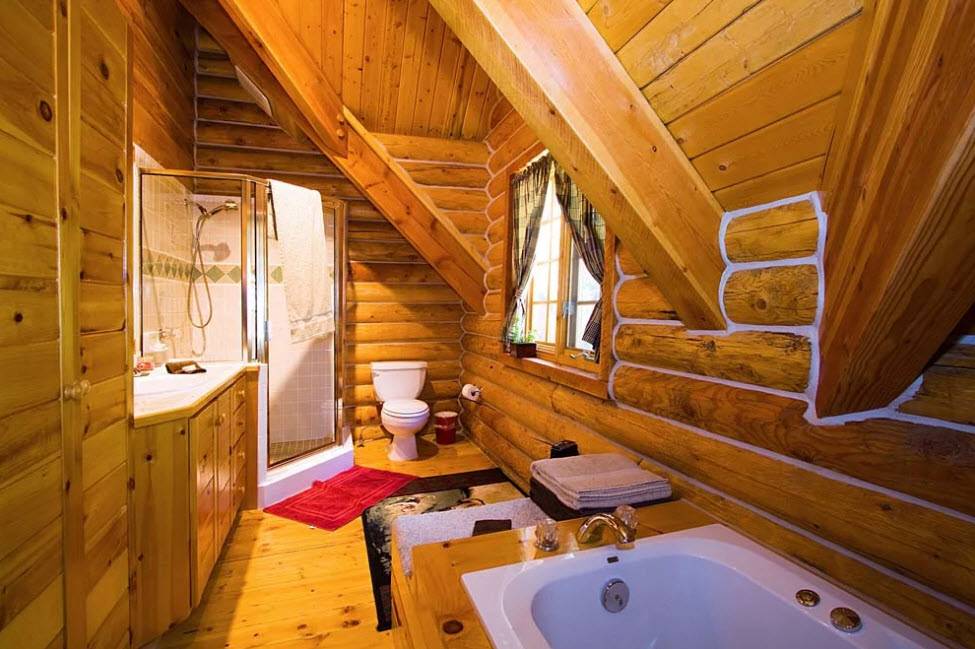 Ванная в деревянном доме: отделка стен, пола и потолка своими руками,ванная комната.