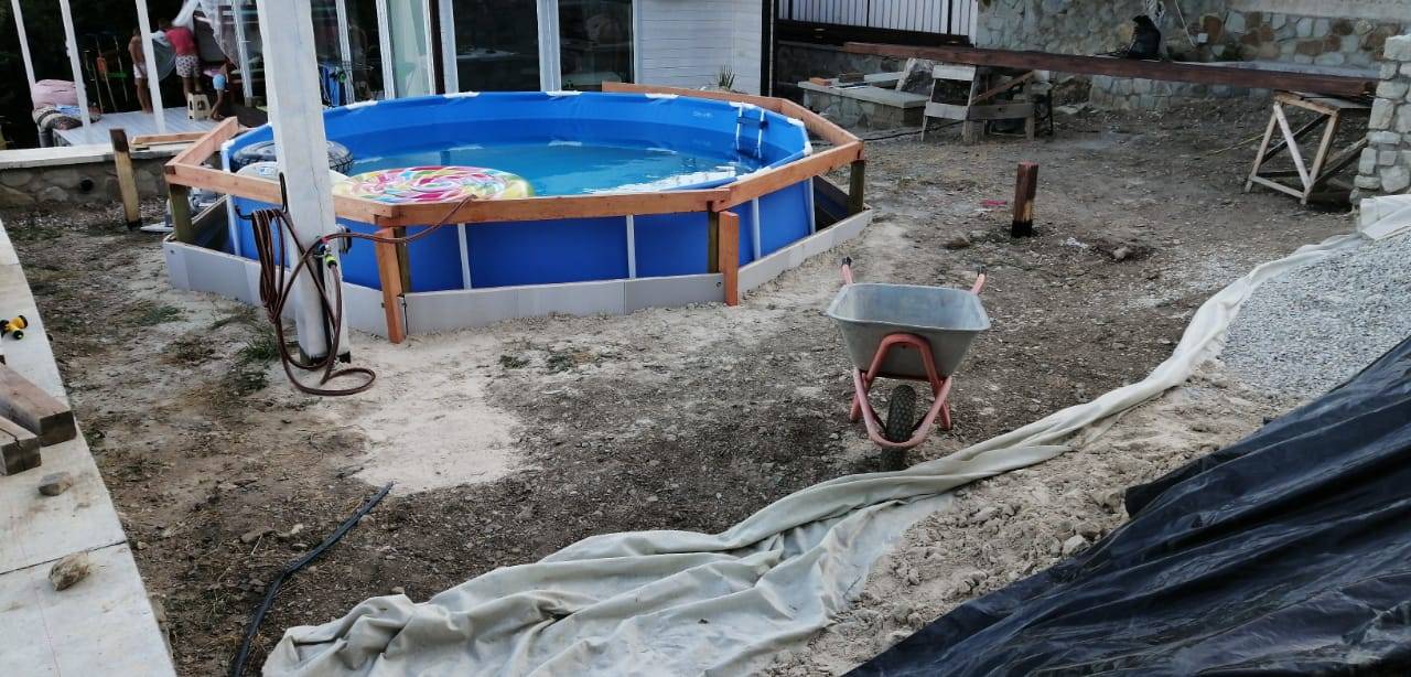Подиум для бассейна: как сделать площадку под каркасный бассейн своими руками