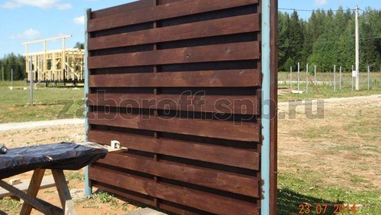 Деревянный забор на металлических столбах – основные этапы изготовления