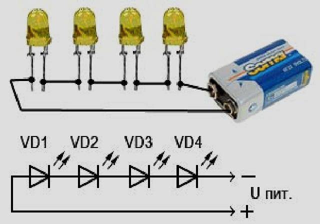 Как подключить светодиод к 220 в с помощью резистора и конденсатора