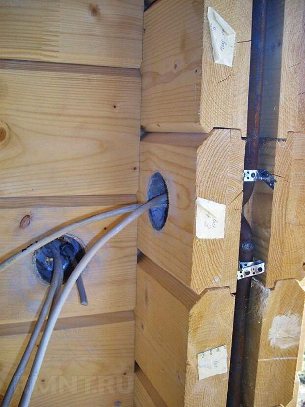 Проводка в деревянном доме из бревен и бруса по правилам пуэ и снип