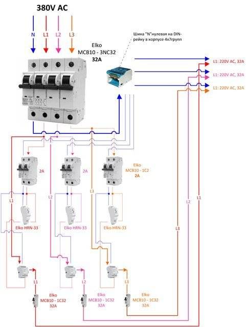 Реле напряжения 380в для дома в щиток схема подключения