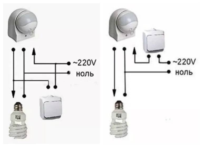Подключение датчика движения для освещения с выключателем: схема и пошаговая инструкция