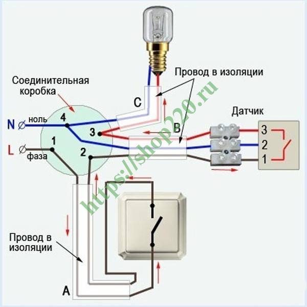 Как подключить датчик движения к светодиодному прожектору: схемы