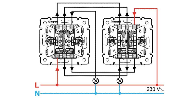 Проходной выключатель legrand - схема подключения, нюансы монтажа, а также его конструкционные особенности
