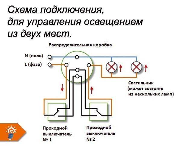 Схемы подключения проходных выключателей одноклавишных - tokzamer.ru