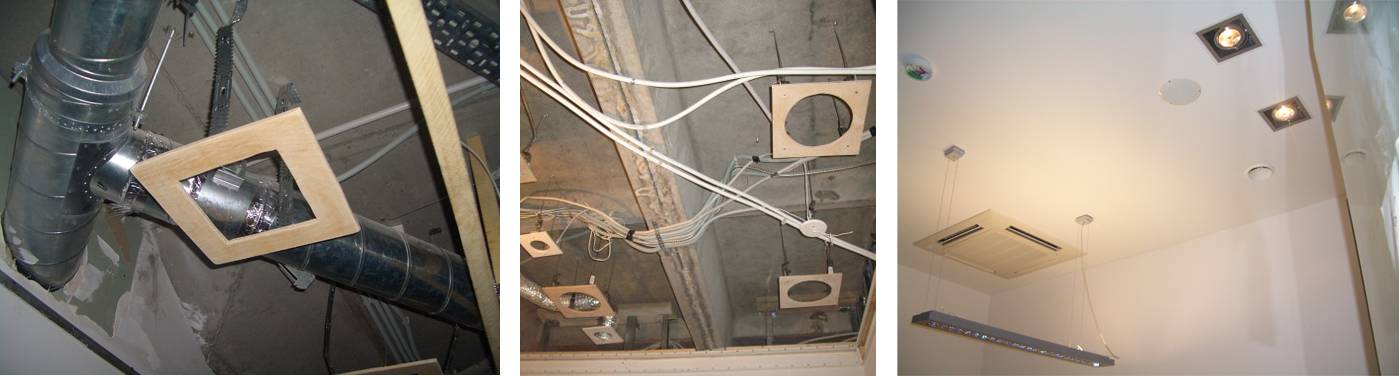 Особенности и основные моменты установки вытяжки под натяжными потолками