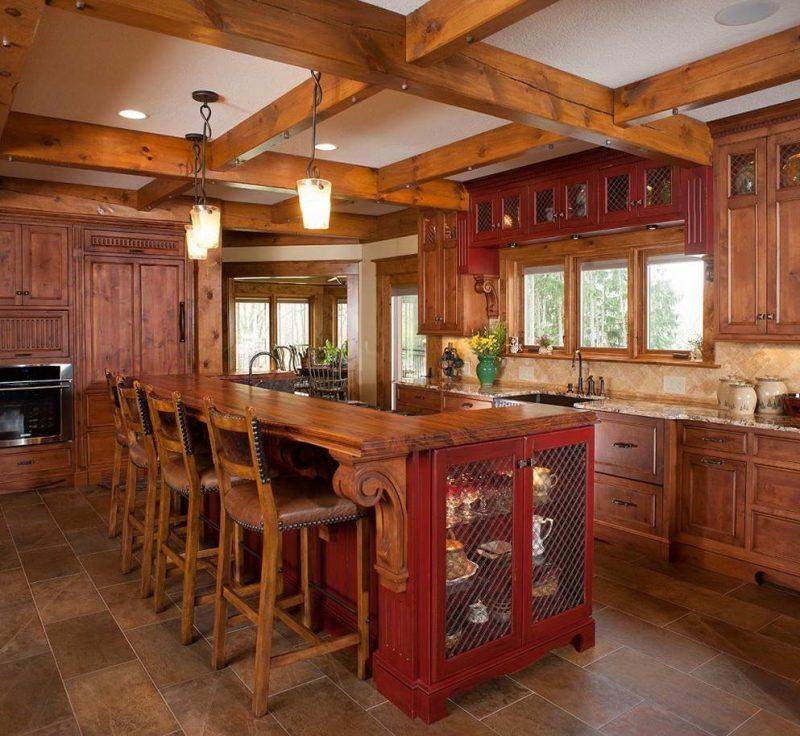 Как оформить кухню в деревянном доме – советы дизайнеров. жми!