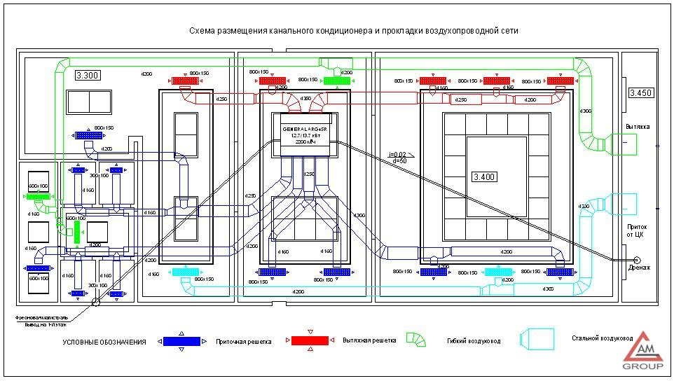 Монтажная схема системы вентиляции