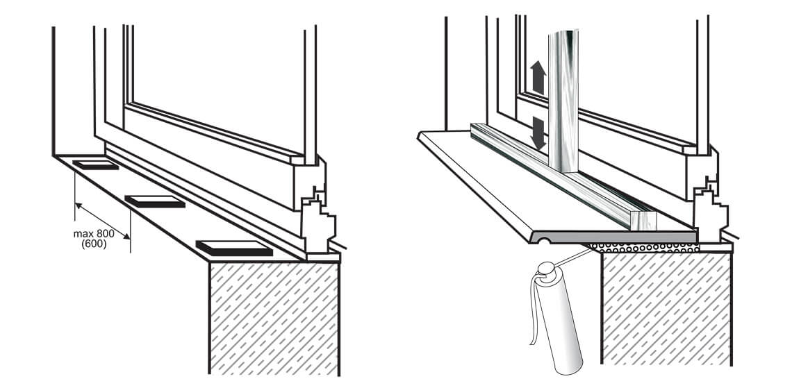 Как крепить подоконник к пластиковому окну