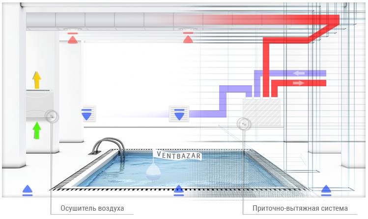 Вентиляция бассейна — правила обустройства + обзор осушителей воздуха