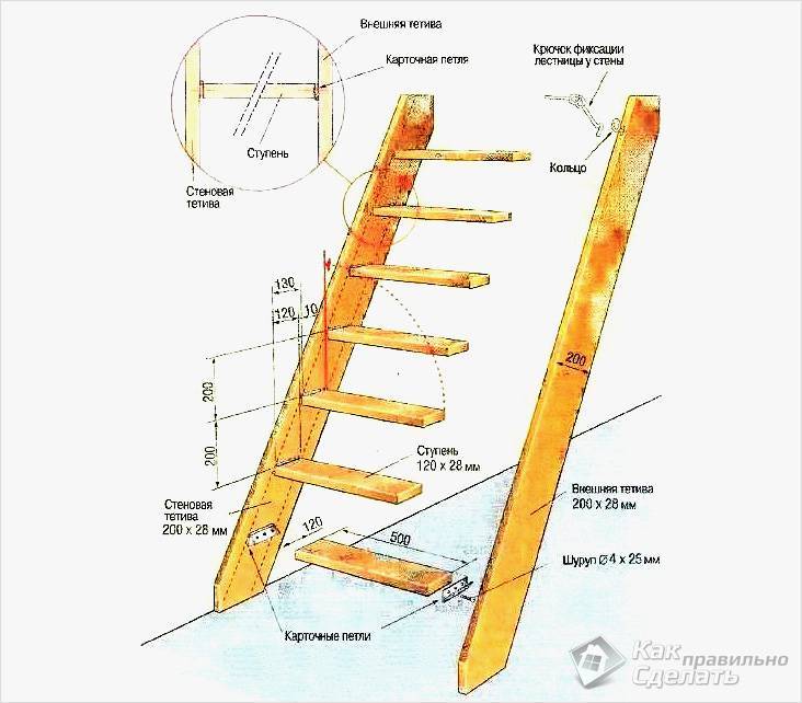 Как сделать деревянную лестницу на второй этаж своими руками - инструкция с чертежами