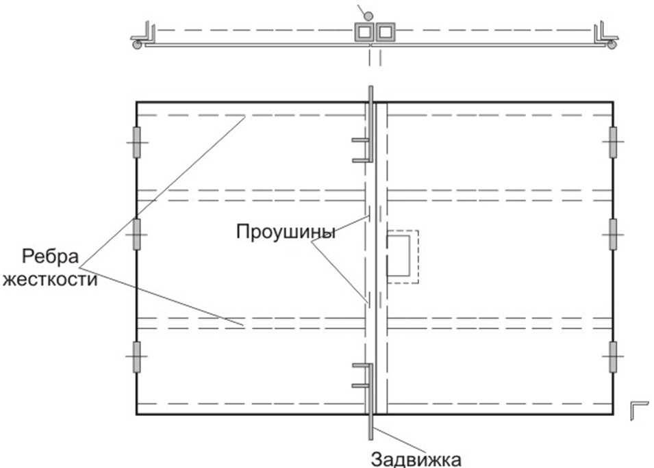 Чертеж промышленных ворот