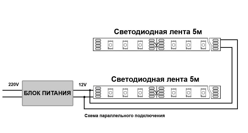 Электрическая схема подключения вывески