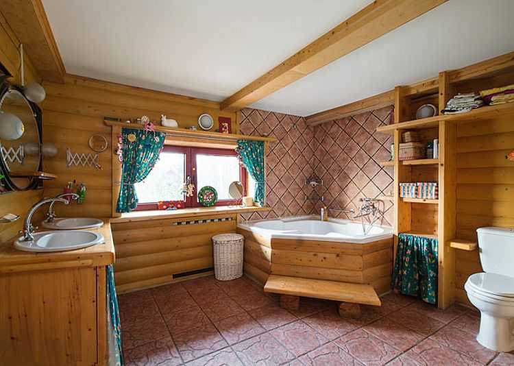 Ванная комната в деревянном доме: интересные решения, дизайн
 - 18 фото