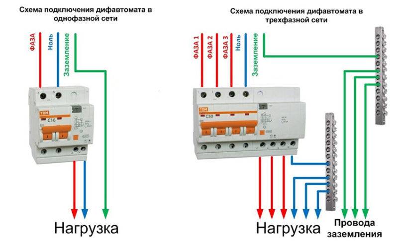 Схема трехфазного выключателя