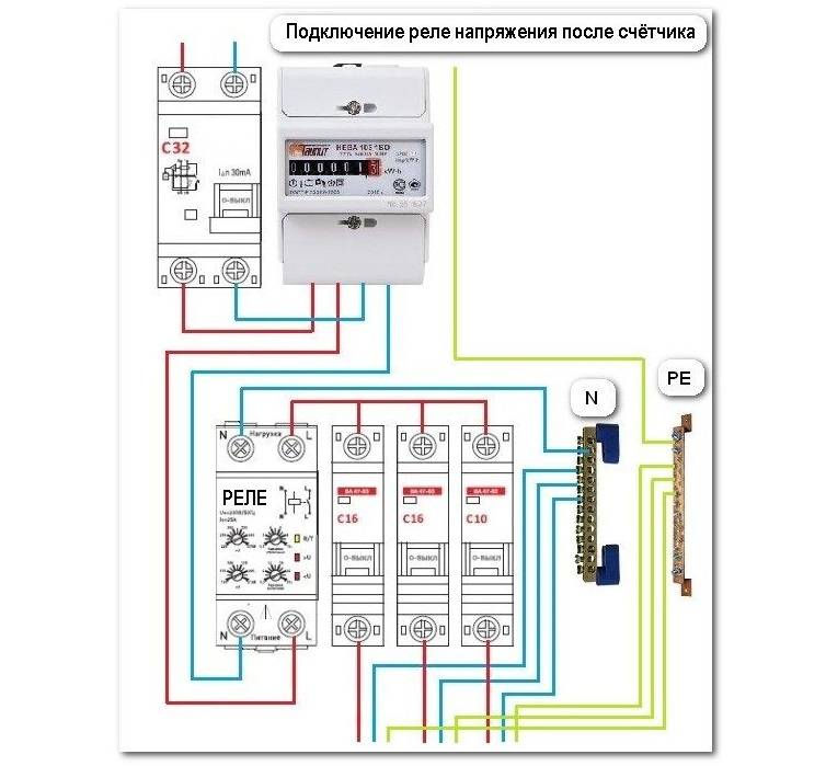Подключение автоматов в щитке схема 220 вольт