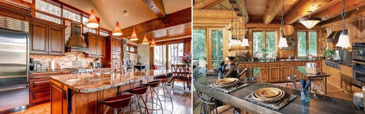 Кухня в деревянном доме: дизайн интерьера и фото удачных решений