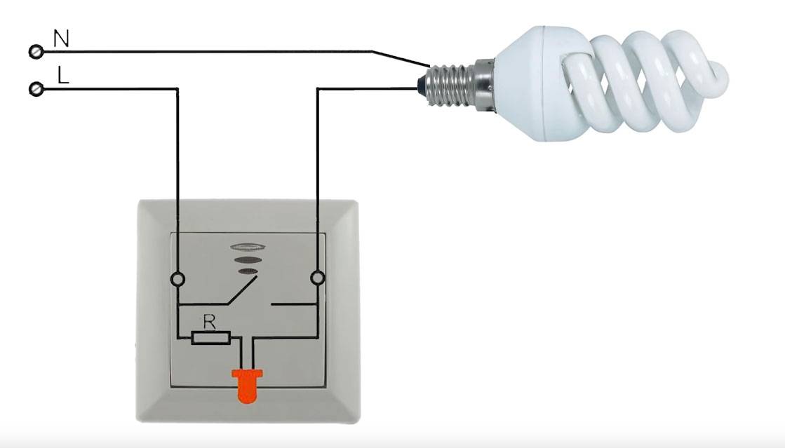 Почему энергосберегающая лампочка моргает при выключенном выключателе?