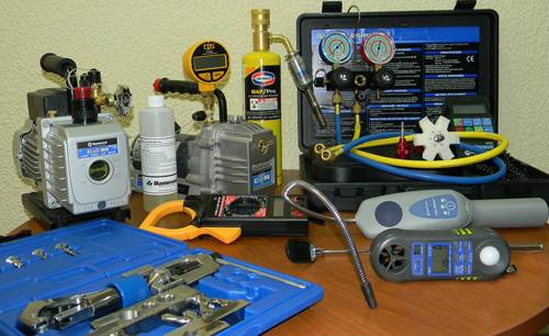 Набор инструментов для монтажа кондиционеров, для обслуживания и ремонта, заправки фреоном