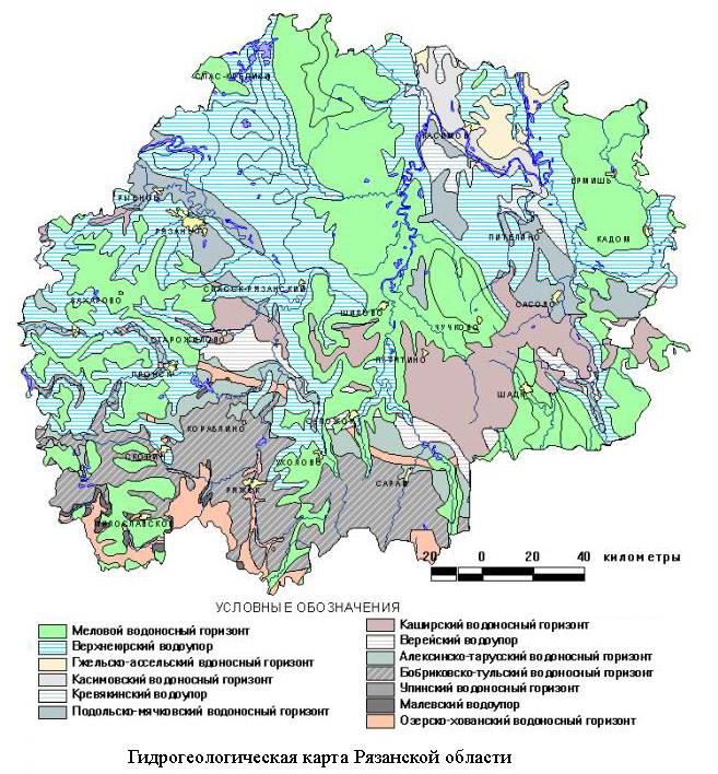 Карта водных пластов