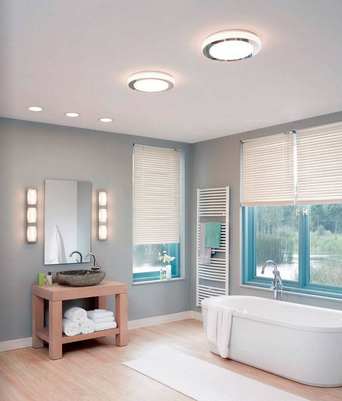 Потолочный светильник для ванной комнаты: разновидности моделей, монтаж светильников на разные типы потолков
